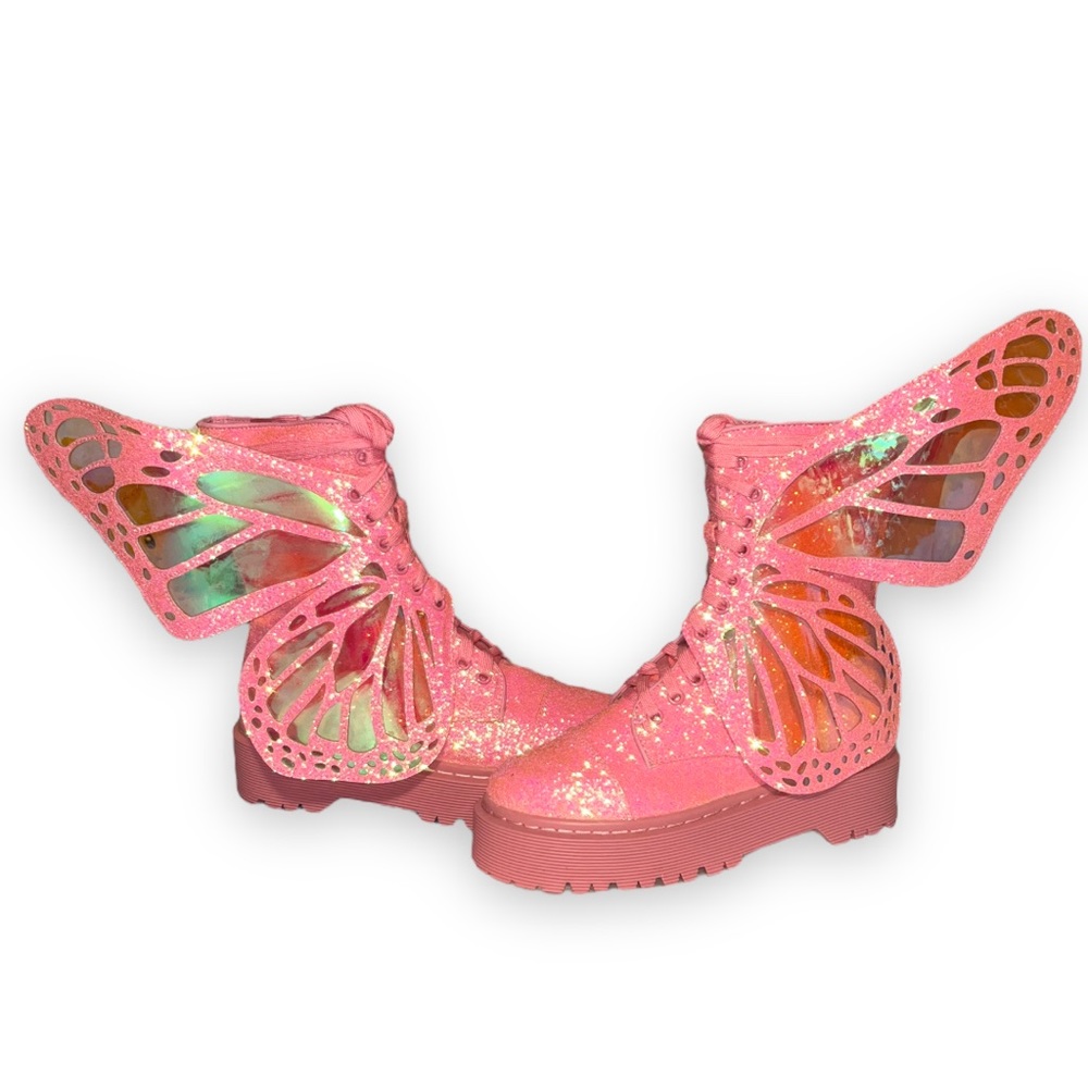 Dolls Kill Limited Edition Club Exx Bubblegum Metamorphosis Butterfly Boots